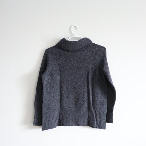 Aritzia Community Women's Sz S Blue Wool Turtleneck Stretch Pullover Sweater - Picture 2 of 11